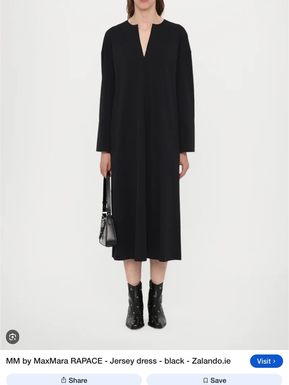 MaxMara Black Long-Sleeve Jersey Maxi Dress Rapace size L